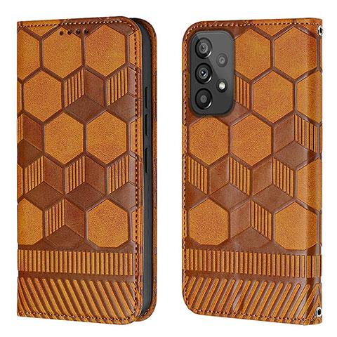 Funda de Cuero Cartera con Soporte Carcasa Y04B para Samsung Galaxy A73 5G Marron Claro