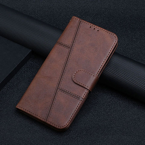 Funda de Cuero Cartera con Soporte Carcasa Y04X para Motorola Moto E22i Marron