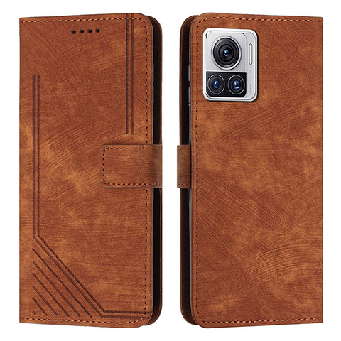 Funda de Cuero Cartera con Soporte Carcasa Y04X para Motorola Moto Edge 30 Ultra 5G Marron