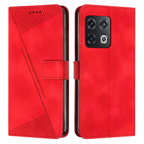 Funda de Cuero Cartera con Soporte Carcasa Y04X para OnePlus 10 Pro 5G Rojo