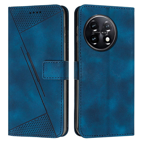 Funda de Cuero Cartera con Soporte Carcasa Y04X para OnePlus 11 5G Azul