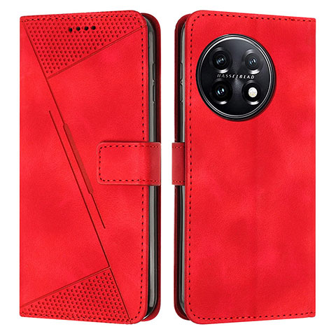 Funda de Cuero Cartera con Soporte Carcasa Y04X para OnePlus 11 5G Rojo