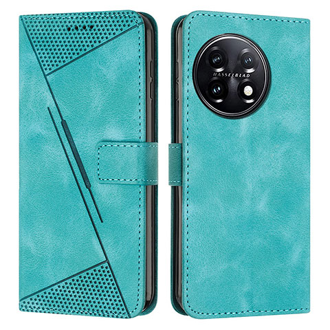 Funda de Cuero Cartera con Soporte Carcasa Y04X para OnePlus 11 5G Verde