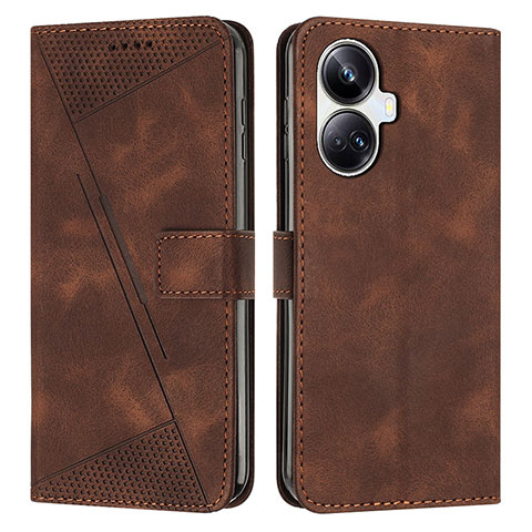 Funda de Cuero Cartera con Soporte Carcasa Y04X para Realme 10 Pro+ Plus 5G Marron