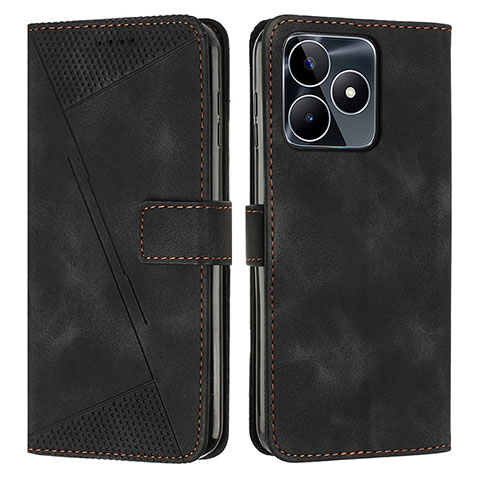 Funda de Cuero Cartera con Soporte Carcasa Y04X para Realme C51 Negro