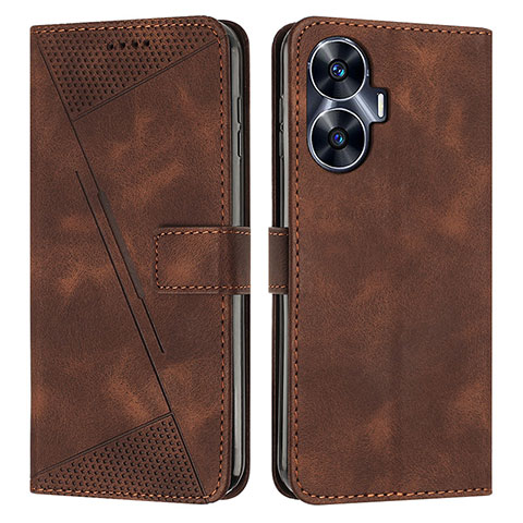 Funda de Cuero Cartera con Soporte Carcasa Y04X para Realme C55 Marron