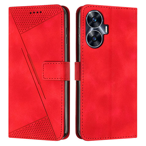 Funda de Cuero Cartera con Soporte Carcasa Y04X para Realme C55 Rojo