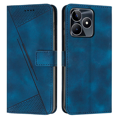 Funda de Cuero Cartera con Soporte Carcasa Y04X para Realme C67 Azul