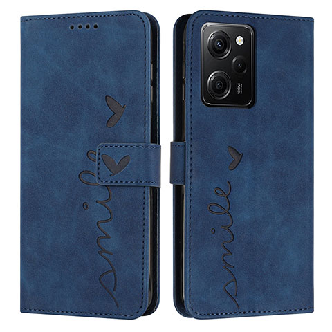 Funda de Cuero Cartera con Soporte Carcasa Y04X para Xiaomi Poco X5 Pro 5G Azul