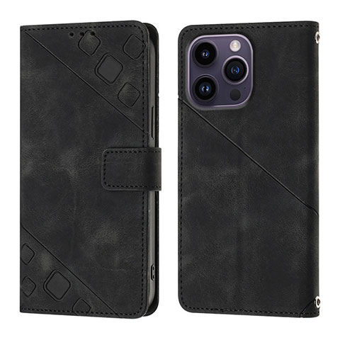 Funda de Cuero Cartera con Soporte Carcasa Y05B para Apple iPhone 13 Pro Max Negro