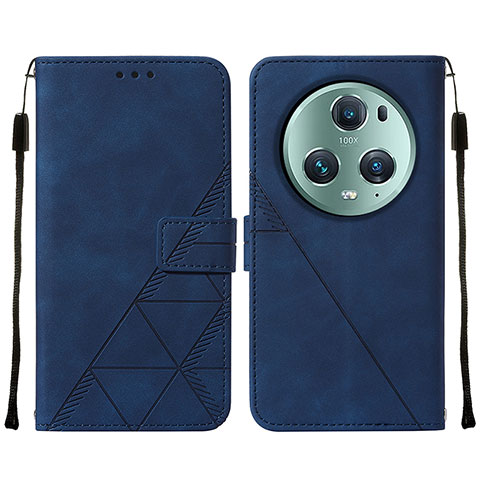 Funda de Cuero Cartera con Soporte Carcasa Y05B para Huawei Honor Magic5 Pro 5G Azul