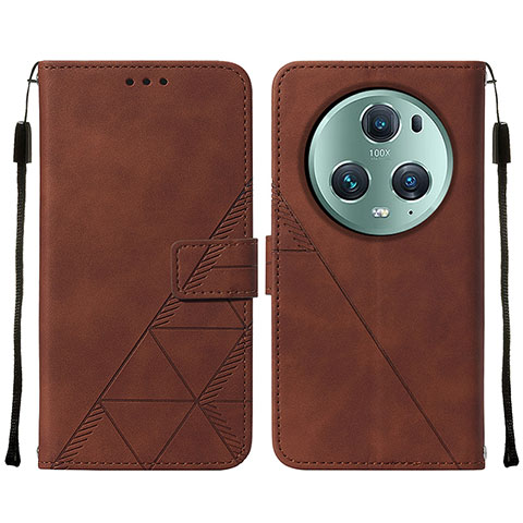 Funda de Cuero Cartera con Soporte Carcasa Y05B para Huawei Honor Magic5 Pro 5G Marron