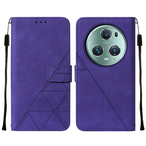 Funda de Cuero Cartera con Soporte Carcasa Y05B para Huawei Honor Magic5 Pro 5G Morado