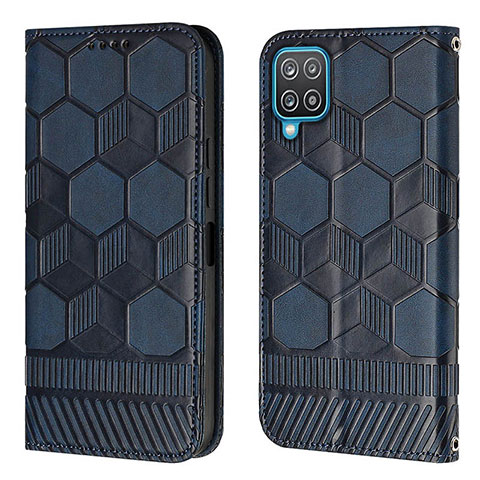 Funda de Cuero Cartera con Soporte Carcasa Y05B para Samsung Galaxy A12 Azul