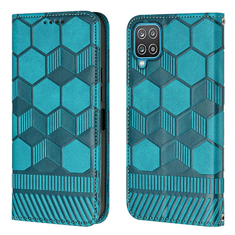 Funda de Cuero Cartera con Soporte Carcasa Y05B para Samsung Galaxy A12 Nacho Cian