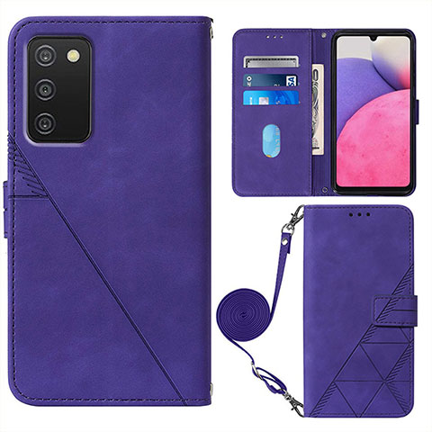 Funda de Cuero Cartera con Soporte Carcasa Y07B para Samsung Galaxy F02S SM-E025F Morado