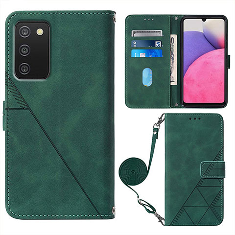 Funda de Cuero Cartera con Soporte Carcasa Y07B para Samsung Galaxy M02s Verde