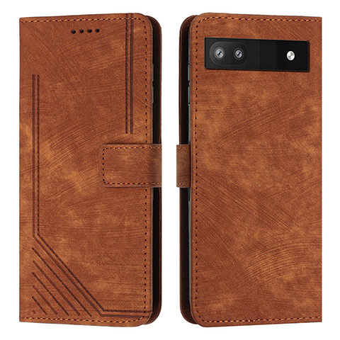 Funda de Cuero Cartera con Soporte Carcasa Y07X para Google Pixel 6a 5G Marron