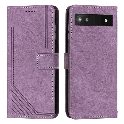 Funda de Cuero Cartera con Soporte Carcasa Y07X para Google Pixel 6a 5G Morado