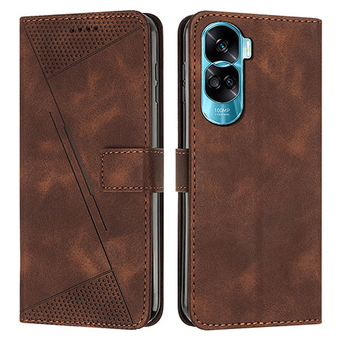 Funda de Cuero Cartera con Soporte Carcasa Y07X para Huawei Honor 90 Lite 5G Marron