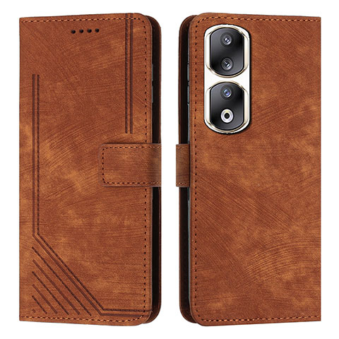 Funda de Cuero Cartera con Soporte Carcasa Y07X para Huawei Honor 90 Pro 5G Marron