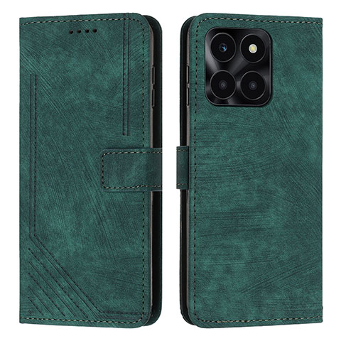 Funda de Cuero Cartera con Soporte Carcasa Y07X para Huawei Honor X6a Verde