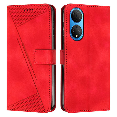 Funda de Cuero Cartera con Soporte Carcasa Y07X para Huawei Honor X7 Rojo