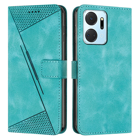 Funda de Cuero Cartera con Soporte Carcasa Y07X para Huawei Honor X7a Verde