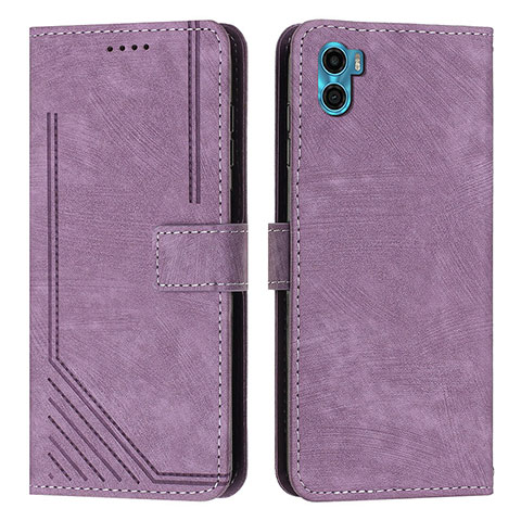 Funda de Cuero Cartera con Soporte Carcasa Y07X para Motorola Moto E32 India Morado