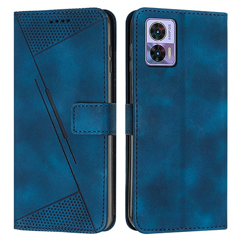 Funda de Cuero Cartera con Soporte Carcasa Y07X para Motorola Moto Edge 30 Lite 5G Azul