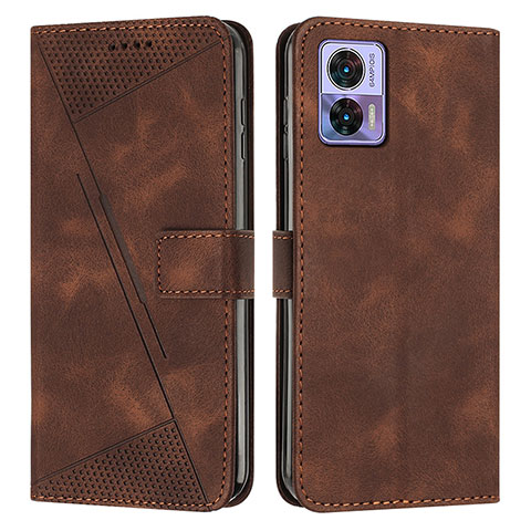 Funda de Cuero Cartera con Soporte Carcasa Y07X para Motorola Moto Edge 30 Neo 5G Marron