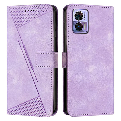 Funda de Cuero Cartera con Soporte Carcasa Y07X para Motorola Moto Edge 30 Neo 5G Morado