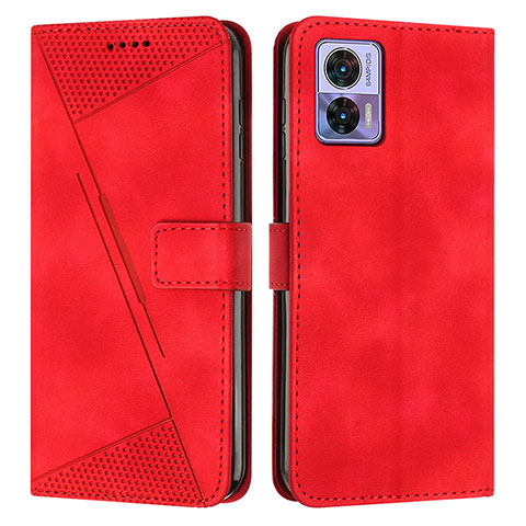 Funda de Cuero Cartera con Soporte Carcasa Y07X para Motorola Moto Edge 30 Neo 5G Rojo