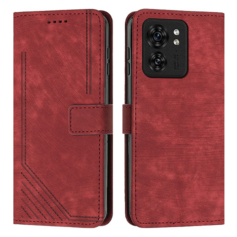 Funda de Cuero Cartera con Soporte Carcasa Y07X para Motorola Moto Edge 40 5G Rojo