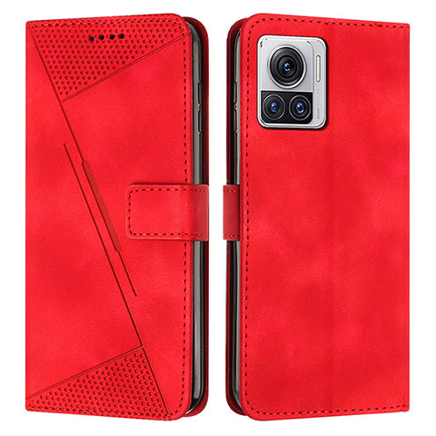 Funda de Cuero Cartera con Soporte Carcasa Y07X para Motorola Moto Edge X30 Pro 5G Rojo