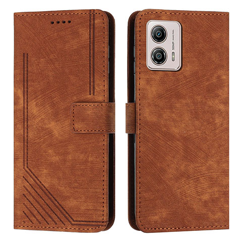 Funda de Cuero Cartera con Soporte Carcasa Y07X para Motorola Moto G53 5G Marron