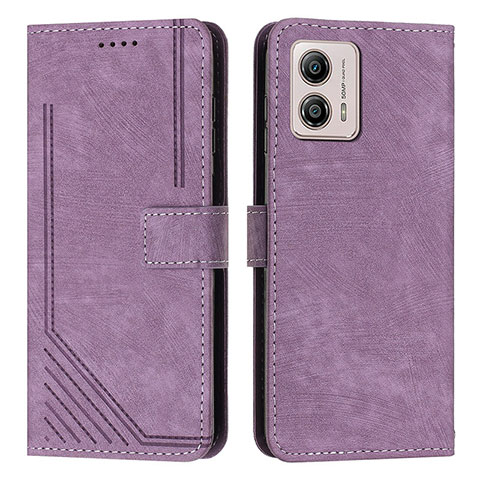 Funda de Cuero Cartera con Soporte Carcasa Y07X para Motorola Moto G53 5G Morado