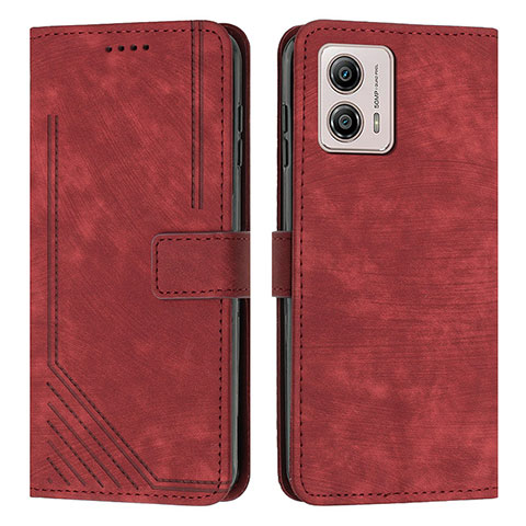 Funda de Cuero Cartera con Soporte Carcasa Y07X para Motorola Moto G53 5G Rojo