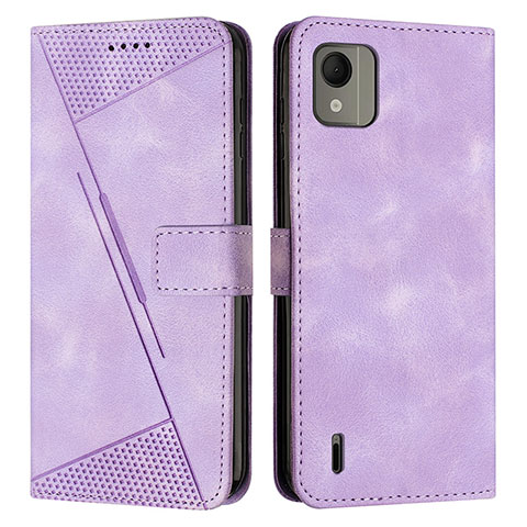 Funda de Cuero Cartera con Soporte Carcasa Y07X para Nokia C110 Morado