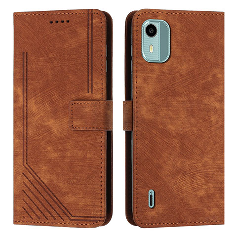 Funda de Cuero Cartera con Soporte Carcasa Y07X para Nokia C12 Plus Marron