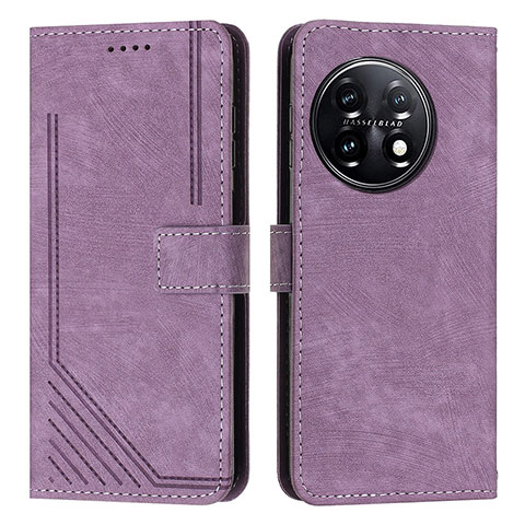 Funda de Cuero Cartera con Soporte Carcasa Y07X para OnePlus 11 5G Morado