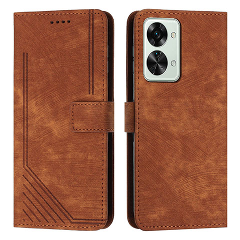 Funda de Cuero Cartera con Soporte Carcasa Y07X para OnePlus Nord 2T 5G Marron