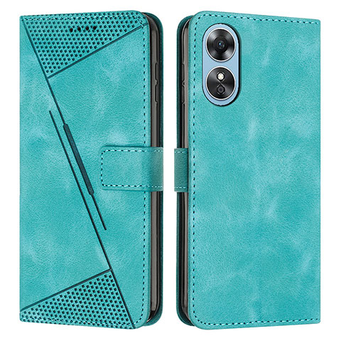 Funda de Cuero Cartera con Soporte Carcasa Y07X para Oppo A17 Verde