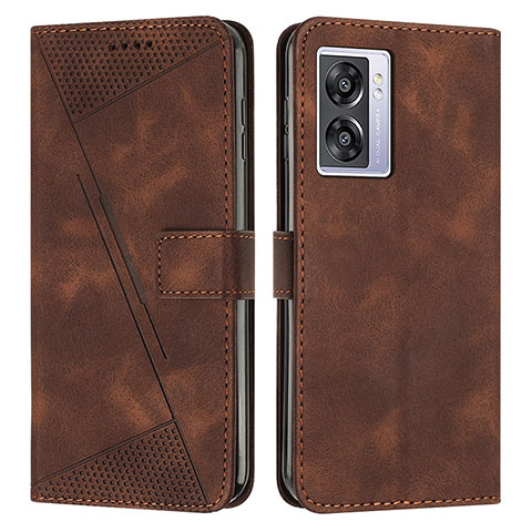 Funda de Cuero Cartera con Soporte Carcasa Y07X para Oppo A57 5G Marron