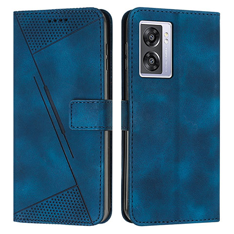 Funda de Cuero Cartera con Soporte Carcasa Y07X para Oppo A77 5G Azul