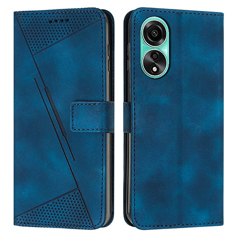 Funda de Cuero Cartera con Soporte Carcasa Y07X para Oppo A78 4G Azul