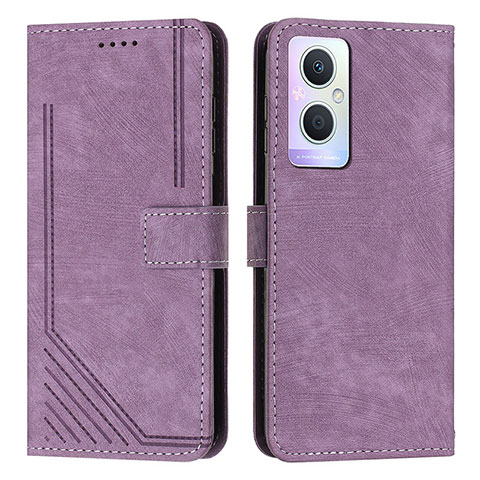 Funda de Cuero Cartera con Soporte Carcasa Y07X para Oppo A96 5G Morado