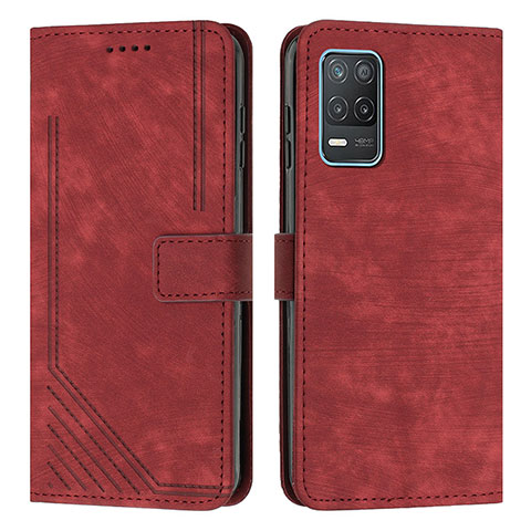 Funda de Cuero Cartera con Soporte Carcasa Y07X para Realme 8 5G Rojo