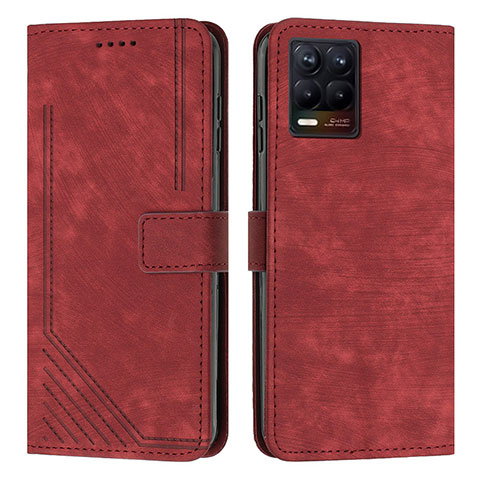 Funda de Cuero Cartera con Soporte Carcasa Y07X para Realme 8 Pro Rojo