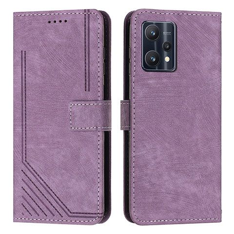 Funda de Cuero Cartera con Soporte Carcasa Y07X para Realme 9 Pro 5G Morado